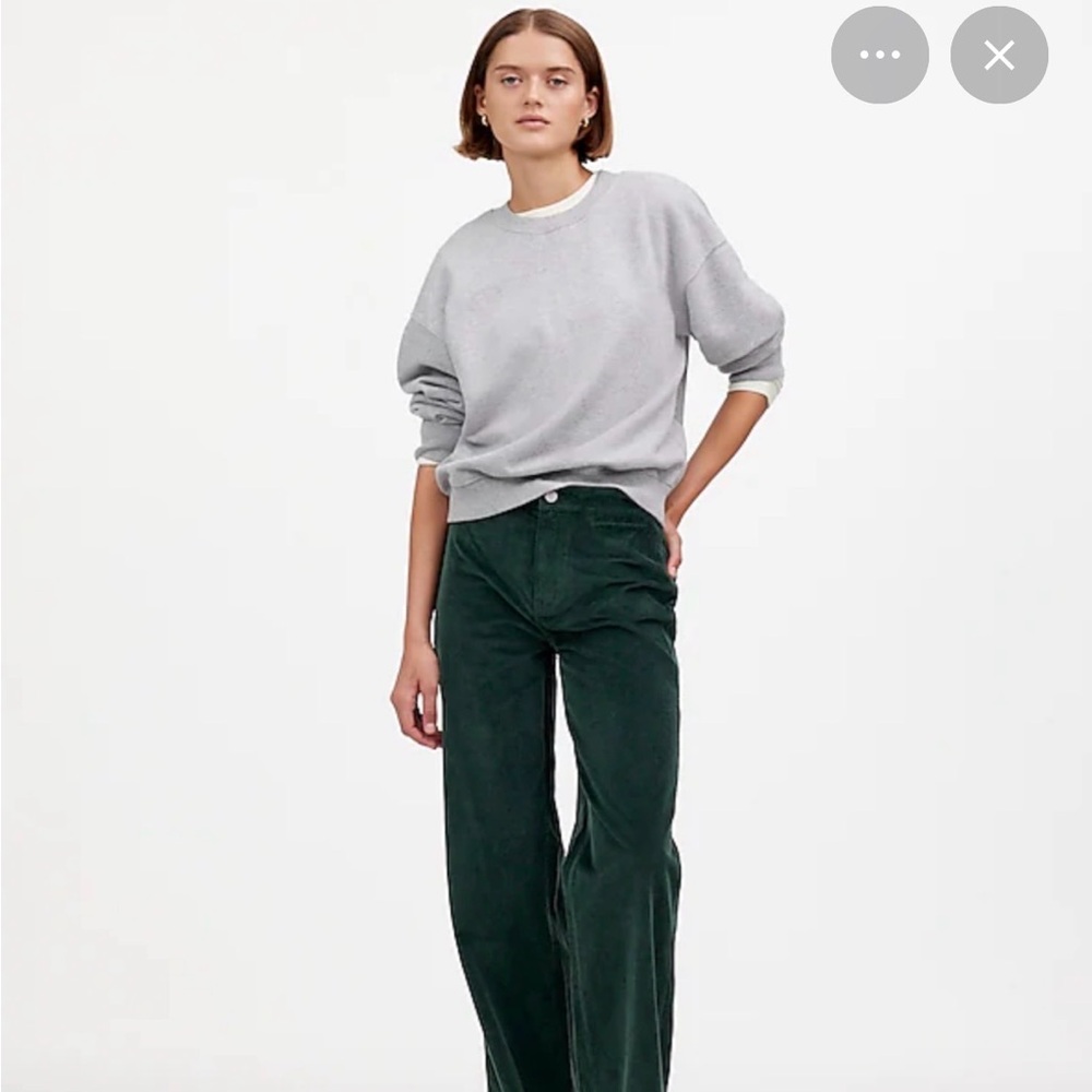 NEW MADEWELL 26 Tall Emmett Wide Leg Forest Green Corduroy Pants